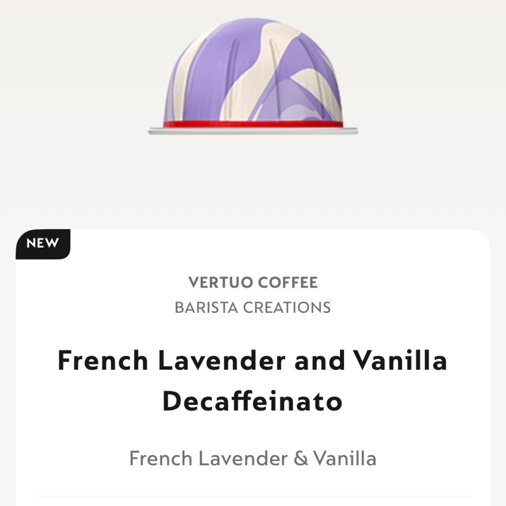 Nespresso Vertuo French Lavender & Vanilla Decaffeinato 5 Pods Sampler - Picture 2 of 5